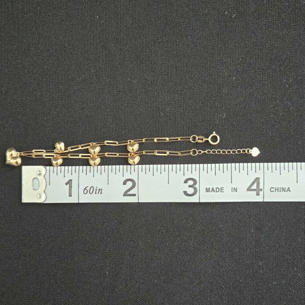 18k Bracelet with multiple small hearts charm - Picture 13 of 15